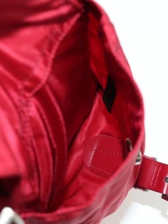 PRADA Backpack Nylon Red Silver Auth mr2001V main image 11